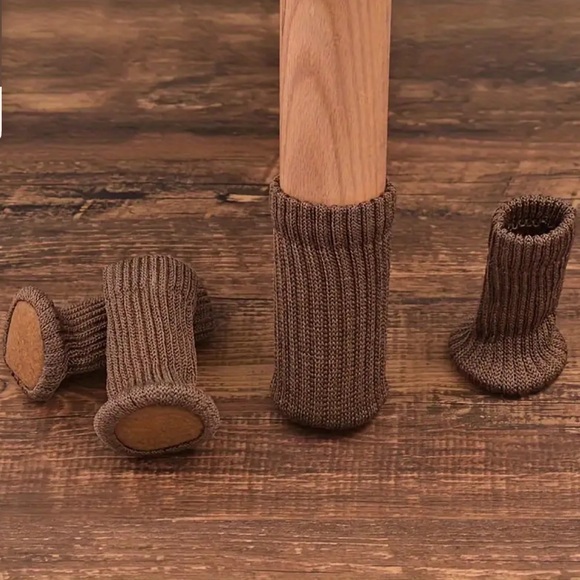 Furniture Socks, NEW, 24 pcs., Floor Protectors, Brown, Cloth - Picture 3 of 3